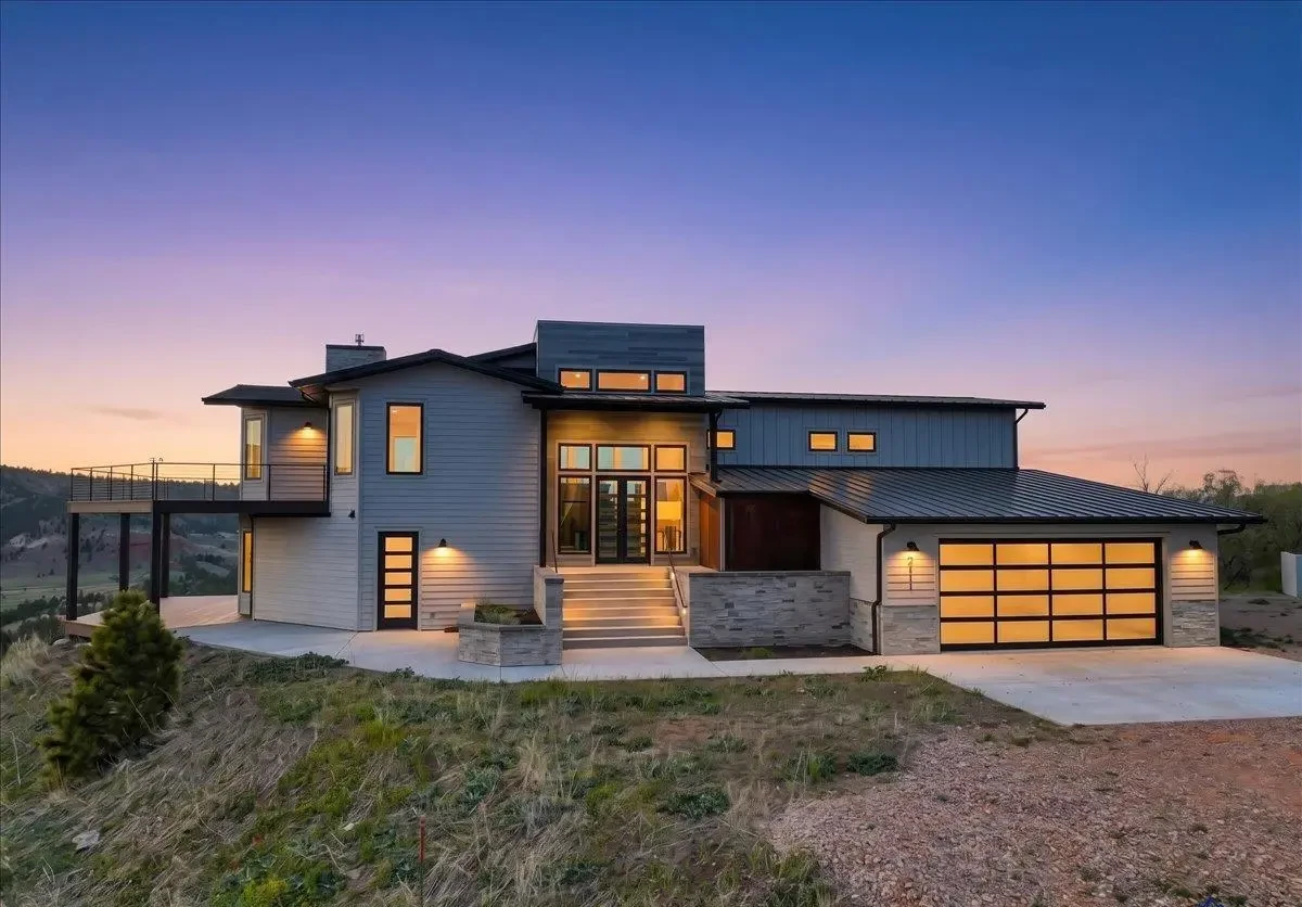 Luxury property, South Dakota — exterior at dusk