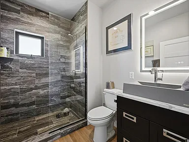 Guest bath — tile shower