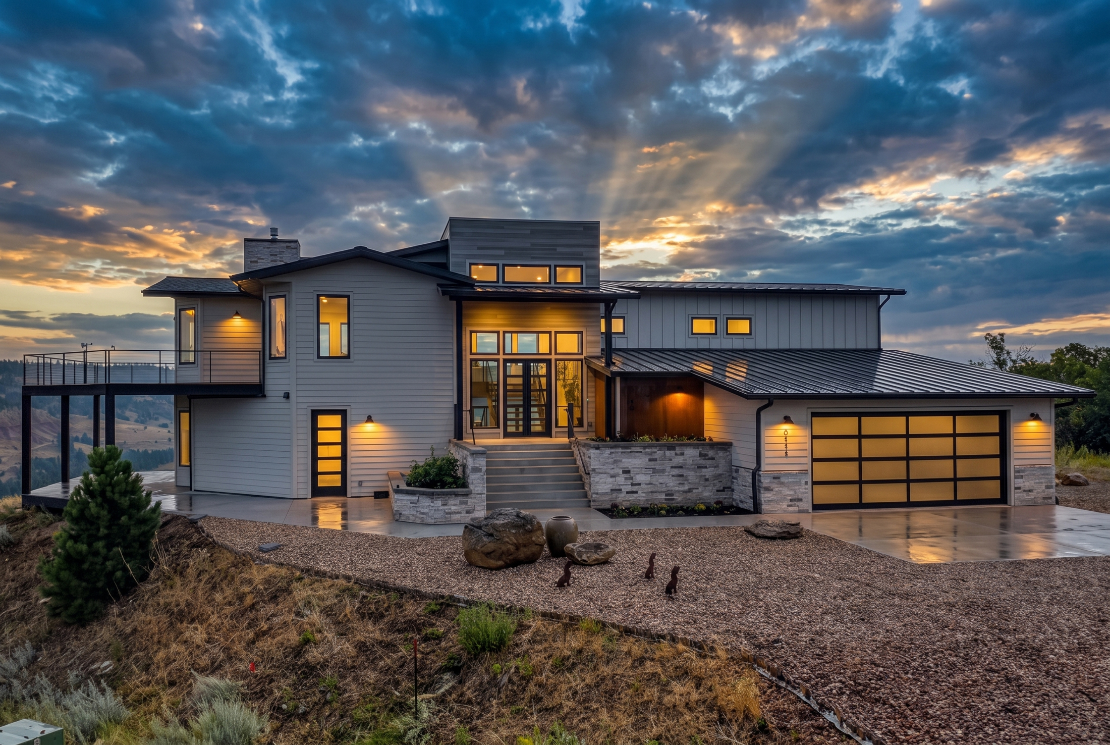 2111 Vantage Circle glows from within at dusk